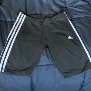 Adidas Black w/ White Stripe Biker Shorts Size Medium